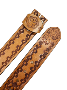 New Arrival Hand Tooled Leather <b>Belts</b> Stylish Handmade <b>Belts</b> Turquoise Color <b>Boho</b> Vintage Stylish Western Leather <b>Belts</b> - Product Image 2