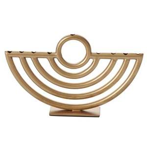 Ménorah en aluminium de style moulé pour villas, synagogues, temples – Éclairage de table décoratif – Porte-bougie de Hanouka - Product Image 5
