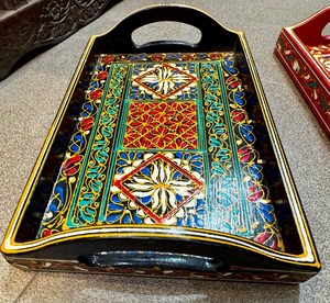 ถาดเสิร์ฟงานแฮนด์เมด ดีไซน์สวยงาม ลายแบบกำหนดเองได้ สำหรับใช้ในครัวเรือน ร้านอาหาร หรือจัดเก็บของ - Product Image 3