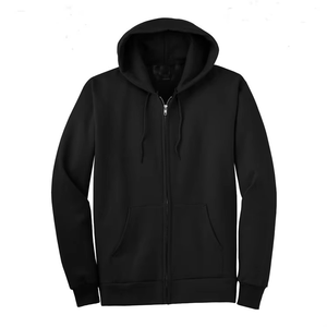 Sudadera con Capucha y Cremallera Negra Lisa con Diseño de Logotipo Personalizado Impreso, Disponible para Pedidos al por Mayor - Product Image 6