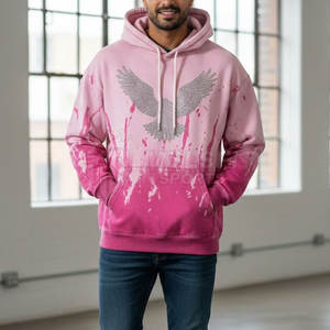 Sudaderas con Capucha para Hombre, Lavado Ácido, con Pedrería, Estilo Urbano, Moda Casual de Invierno, Manga Larga, Cómodas para Uso Diario - Product Image 3