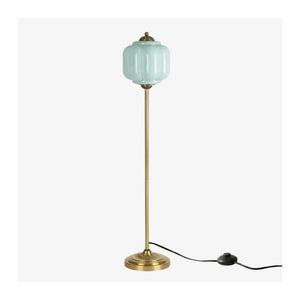 Lampe de table en métal haut de gamme avec abat-jour perforé et base en globe de verre pour la décoration du salon - Product Image 1