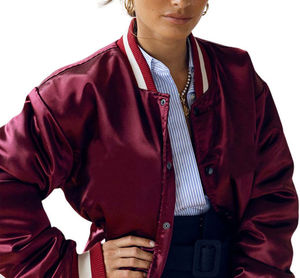 Satin Baseball Varsity Satin <b>Jacket</b> Low MOQ Varsity Satin <b>Jacket</b> Wholesale Full Customize Bomber <b>Jacket</b> - Product Image 2