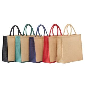 Vente en gros de sacs fourre-tout en jute avec logo sac à provisions de grande capacité pour transporter l'essentiel - Product Image 1