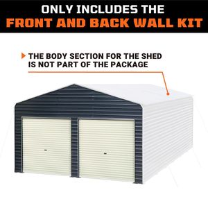 "Truck Canopy Metal Shed Carport Add-On Package <b>Kit</b> for TMG MSC2020F & MSC2030F Front Wall W/<b>Roll</b> Doors & Back Wall TMG MSC20" - Product Image 1
