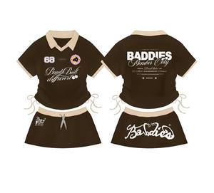 Ensemble deux pièces de vêtements pour femmes TAHAD 2026 avec logo personnalisé, mini-jupe plissée tendance et jupe de tennis - Product Image 3