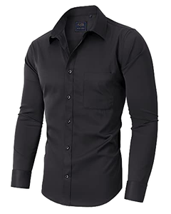 Chemise habillée en coton premium pour homme – Coupe ajustée, manches longues, boutonnée, pour le bureau, les mariages et les occasions décontractées - Product Image 1