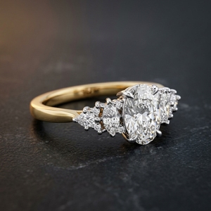 Anillo de compromiso con diamante cultivado en laboratorio, oro de 10K, 14K, 18K con corte ovalado, elegante joya de boda para mujer - Product Image 6