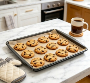 Bandeja para Hornear Galletas de 10x15 Pulgadas, Acero al Carbono con Revestimiento Antiadherente, Fácil Desmolde - Product Image 1
