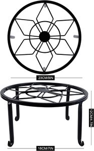 Supports de plantes en métal pour pot de fleurs, support de pot en fer noir robuste, support de pot en métal résistant à la rouille pour intérieur et extérieur - Product Image 2