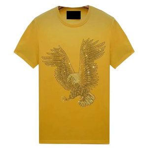 เสื้อยืดผู้ชายลำลองผ้าฝ้าย 100% ประดับเพชร ดีไซน์ล่าสุด แห้งเร็ว สวมใส่สบาย คุณภาพสูง - Product Image 1