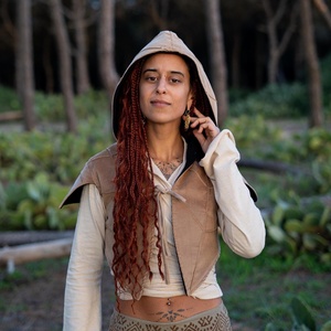 เสื้อกั๊กแฮนด์เมดลายใบไม้สไตล์พิกซี่ ชุดแฟนซีสำหรับงานเทศกาล คอสเพลย์ และสไตล์โบฮีเมียน ชุดคลุมฤดูร้อน - Product Image 2