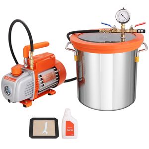 Kit Camera di Degassaggio Sottovuoto da 3 Galloni con Pompa da 3,5 CFM Monostadio 25-Vacuum, Coperchio in Vetro Temperato, Recipienti a Pressione - Product Image 1