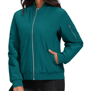 Chaqueta Bomber Ligera de Moda para Mujer al por Mayor, Cortavientos Casual con Cremallera, Abrigo de Piloto Ajustado, Prenda Exterior Estilo Universitario para Primavera - Product Image 4