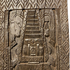 Panel de Pared de Madera Tribal Naga de la India, Tallado a Mano, Decoración Arquitectónica, Estilo Rústico Antiguo, para Interiores de Hotel, Combinable, 1 Contenedor - Product Image 4