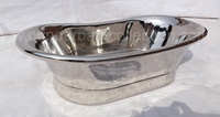 Robinet de lavabo sur pied 9L en cuivre 100% de calibre 16, style moderne, finition nickel brillant, sur mesure pour salle de bain
