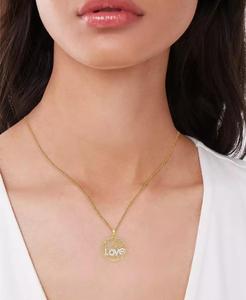 Diamante "amore" cerchio cuore 18 "collana pendente (1/8 ct. T. w.) in argento Sterling placcato oro 14k | Macacy's - Product Image 2
