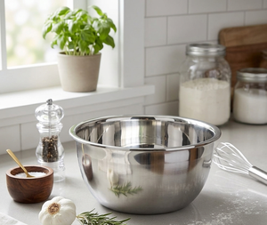 Bol en acier inoxydable poli pour servir les aliments, bol de cuisine multi-usages en acier inoxydable – Bol de grande capacité pour les fruits - Product Image 6