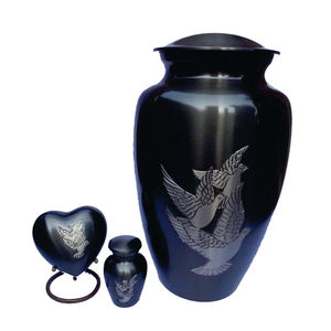 Handmade Metal Cremation Urns for Adult Ashes Engraved Flying Dove <b>Memorial</b> Urn Set Brass <b>Keepsake</b> Heart Urn Funeral Supplies - Product Image 1