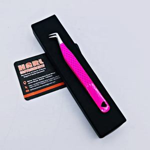 Pince à cils en acier inoxydable avec logo personnalisé avec design en forme de cœur Volume rose Pointe en fibre de botte Poignée appropriée pour l'extension des cils - Product Image 5