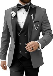Costume de smoking en velours côtelé rouge pour homme avec revers noirs, gilet à simple boutonnage, nœud papillon, respirant, style britannique, tenue de cérémonie pour adultes - Product Image 6