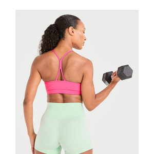 Wholesale Comfortable Ruched Sports <b>Bra</b> Ruched Center Detail Thin <b>Straps</b> & High Impact Latest Women Fitness Sports <b>Bras</b> - Product Image 2