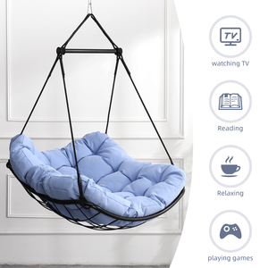 Amaca blu sedia altalena cuscino robusta barra in acciaio Anti-scivolo anelli di sicurezza per interni esterni per Patio portico camera da letto giardino - Product Image 4