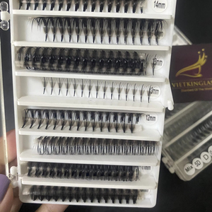 พัดขนตาสำเร็จรูปแบบทำมือ ฐานแหลม ก้านสั้น ก้านยาว แบบแคบ 1000 พัด สำหรับต่อขนตา - Product Image 1