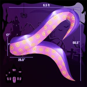 Tentacoli Gonfiabili Giganti di Halloween da 6,5 Piedi con Luci LED, Resistenti a Pioggia/Neve, per Decorazioni Auto e Decorazioni Esterne per Giardini/Festività - Product Image 6