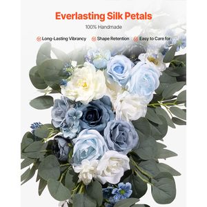 Kit di Fiori Artificiali Blu Fatti a Mano per Arco Nuziale (Confezione da 4) Include 2 Drappeggi in Tulle per Location di Matrimoni - Product Image 4