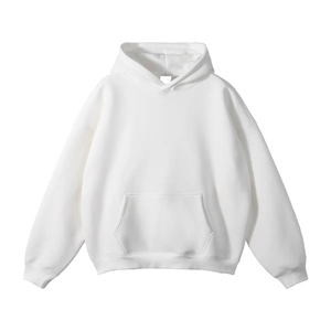 เสื้อฮู้ดดี้ผู้ชาย ผ้าฝ้าย 100% หนัก 500 กรัม แบบหนา ไม่มีลาย พิมพ์โลโก้ได้ตามต้องการ ทรงไหล่ตก แบบฟล็อค - Product Image 2