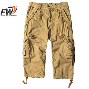 Shorts cargo décontractés pour hommes, 100 % coton, taille mi-haute, personnalisables en gros, design respirant de haute qualité - Product Image 1