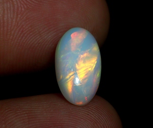 Opale d'Éthiopie naturelle, cabochon, pierre précieuse non montée |   Effet de jeu de couleurs arc-en-ciel premium |   Bijoux classiques élégants en pierre - Product Image 2