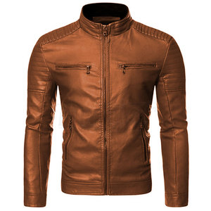 OEM Custom Leather <b>Biker</b> <b>Jacket</b> Men's Vintage Black Real Leather Motorcycle Coat Men's Slim Fit <b>Jacket</b> - Product Image 4