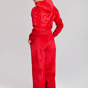 ชุดเซ็ตเสื้อครอปและกางเกงจ็อกเกอร์ผ้าฝ้ายเฟรนช์เทอร์รี่พิมพ์ลาย น้ำหนัก 360 กรัม สำหรับผู้หญิง เหมาะสำหรับฤดูหนาว ชุดลำลอง สั่งผลิตได้ตามแบบ OEM - Product Image 3