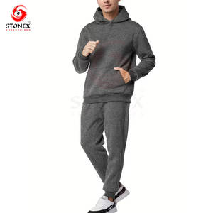 Conjuntos Deportivos de Invierno para Hombre, con Capucha, Colores Sólidos, Sudaderas Casuales de Manga Larga, Pantalones, Conjuntos de Dos Piezas, 100% Algodón Felpa - Product Image 3