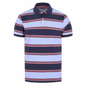 <b>Men's</b> Horizontal Multi-Color Striped Polo <b>Shirt</b> 2026 Casual Short Sleeve Tailored Fit Navy & <b>Light</b> <b>Blue</b> Summer Apparel HD - Product Image 5