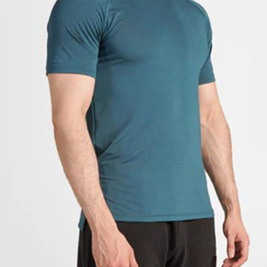 Wholesales Custom Logo Men's Summer Casual T-<b>Shirts</b> Half Sleeve Mesh O-Neck Slim Fit <b>100</b>% <b>Polyester</b> 120 gsm Quick Dry Breathable - Product Image 2