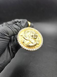 Colgante Redondo de Cabeza de León con Moissanita VVS, Plata 925, Estilo Hip Hop, Colgante Personalizado con Incrustaciones de Piedras, Regalo de Cumpleaños para Hombre - Product Image 4