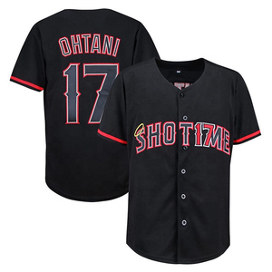 Chemises de baseball personnalisées avec logo brodé, pour hommes, 100% polyester, col en V, maillot de baseball pour joueurs - Product Image 6