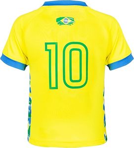 Conjunto de Camiseta de Fútbol de Brasil, Pantalones Cortos Amarillos y Azules con Estrellas y el Número 10, Ropa Deportiva de Poliéster - Product Image 3