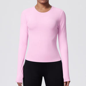 T-shirt de sport pour femmes grandes tailles, manches courtes, yoga, course à pied, pilates, entraînement, chemisier léger avec logo sur le devant, coupe ample, fitness - Product Image 2