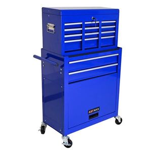 BLUE 8-Drawer Rolling Tool Chest with Wheels High Capacity Tool Storage Cabinet - Product Image 4