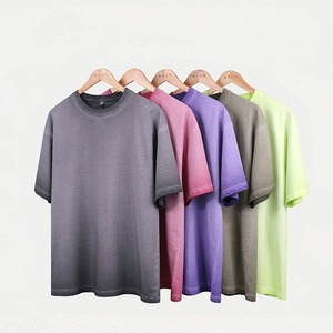 T-shirts pour hommes sur mesure, t-shirt uni, streetwear, t-shirt en coton lourd surdimensionné pour hommes - Product Image 1