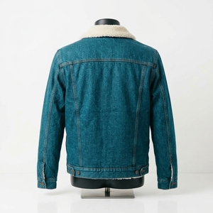 Chaqueta de Mezclilla de Invierno para Hombre al por Mayor, Cortavientos, Forro Polar Grueso, Cálida, a la Moda, Casual, con Cuello de Piel - Product Image 4