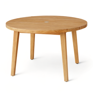 Table basse ronde minimaliste, table à manger en teck massif, table de jardin, ensemble de salle à manger pour hôtel, mobilier d'extérieur - Product Image 1