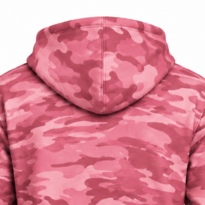 Sweat à capuche d'hiver rose camouflage pour homme, imprimé camouflage personnalisé, poche kangourou, manches longues, écologique et respirant - Product Image 4