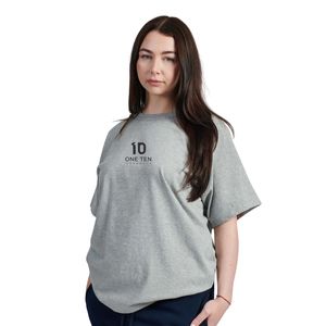 Camiseta de Mujer de Corte Holgado, Color Gris Jaspeado, Algodón Suave, Cuello Redondo Informal, Manga Corta, Lisa, Cómoda para Uso Diario - Product Image 4