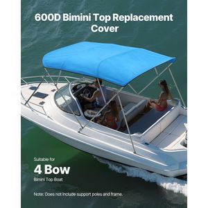 Tendalino Bimini a 4 Archi per Barca, Impermeabile, Protezione Solare, in Poliestere 600D, con Borsa per il Trasporto, Nuovo - Product Image 2