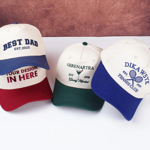 Gorras de Béisbol Bordadas Personalizadas al por Mayor con Texto de 2 Tonos para Hombres y Mujeres, Gorras de Estilo Deportivo de Algodón de Alta Calidad Multicolores - Product Image 5
